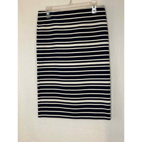 LOFT Dresses & Skirts - LOFT Women's Pencil Skirt Navy White Stripe Elastic Waist Business Casual Medium